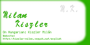 milan kiszler business card